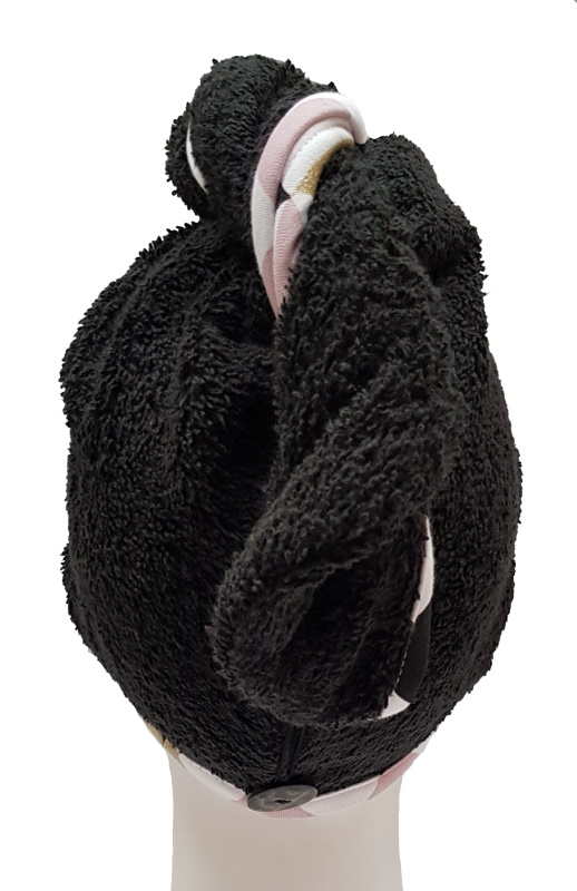 Turban na sušení vlasů černý LUX