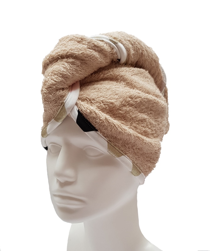Turban na sušení vlasů béžový LUX