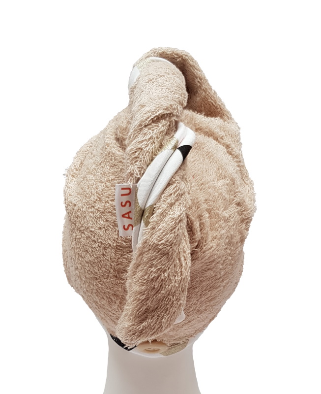 Turban na sušení vlasů béžový LUX