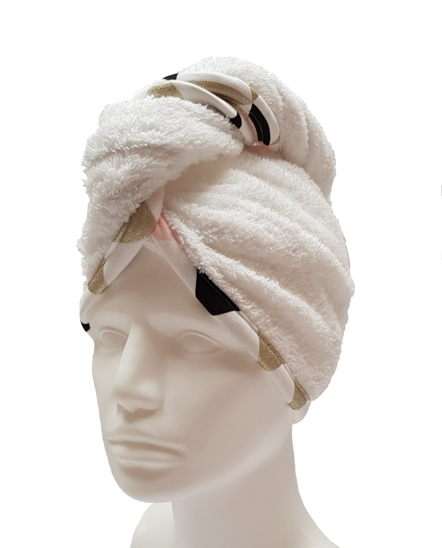 Turban na sušení vlasů bílý LUX