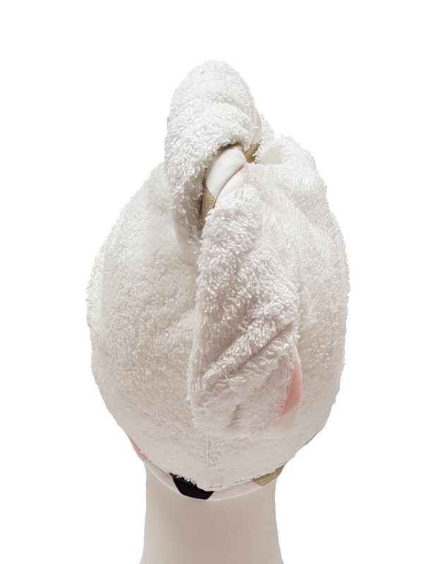 Turban na sušení vlasů bílý LUX
