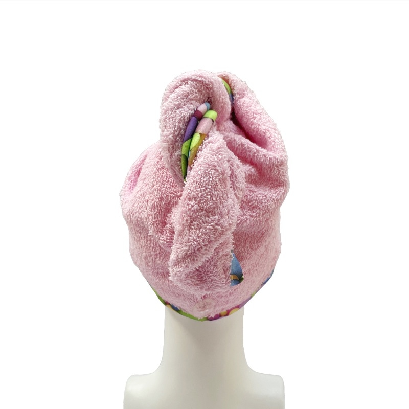 Turban na sušení vlasů růžový - Bubliny