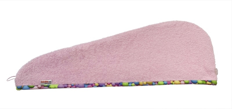 Turban na sušení vlasů růžový - Bubliny