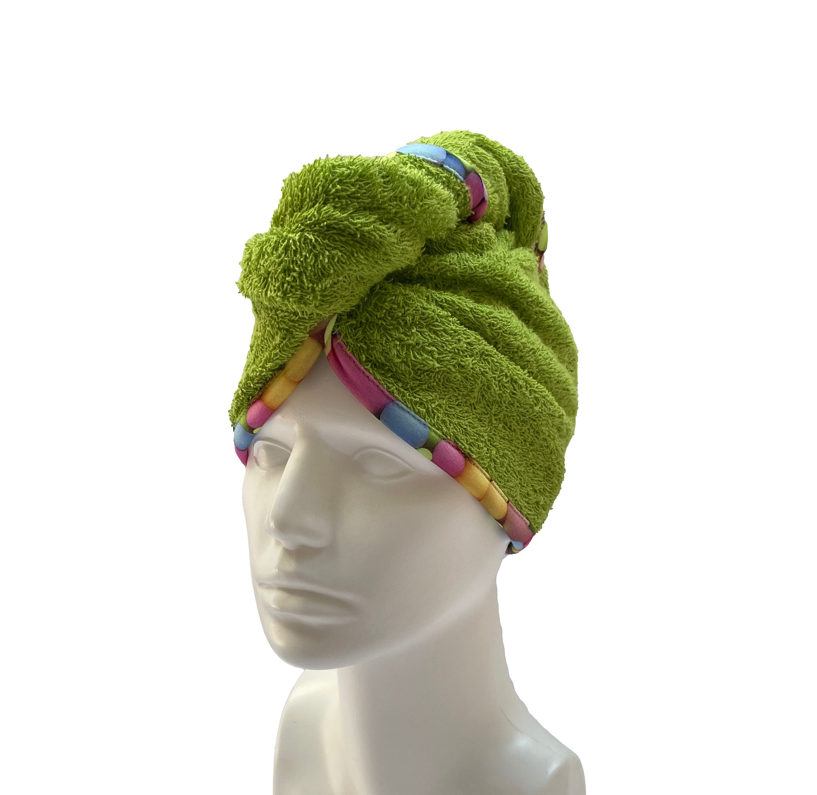 Turban na sušení vlasů zelený - Bubliny