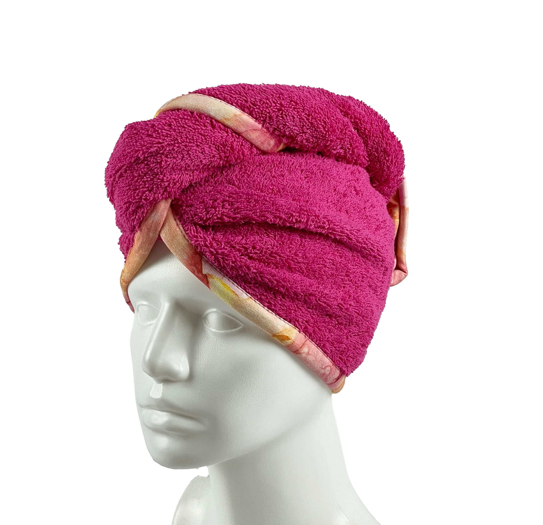 Turban na sušení vlasů cyklámenový - split color