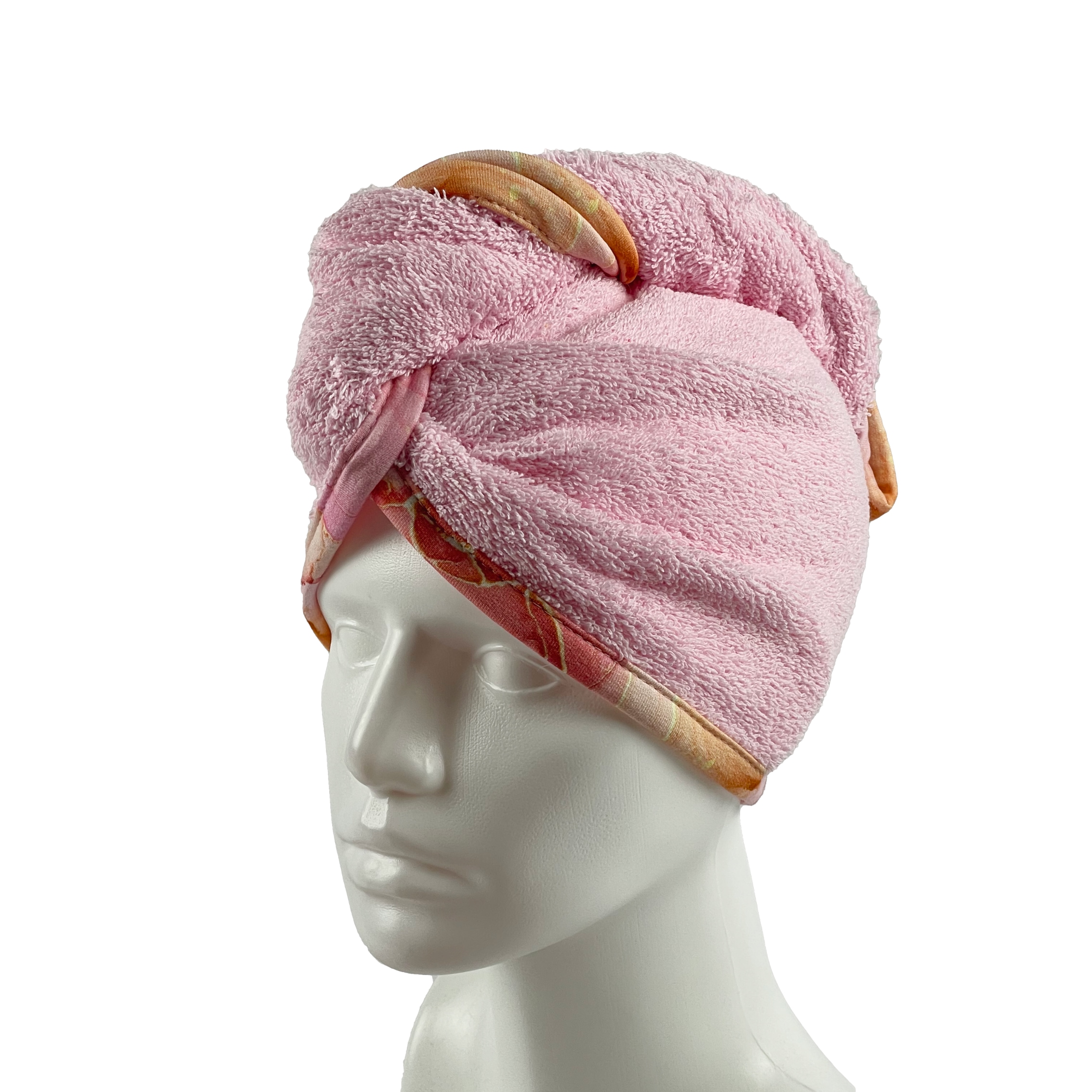 Turban na sušení vlasů růžový - split color
