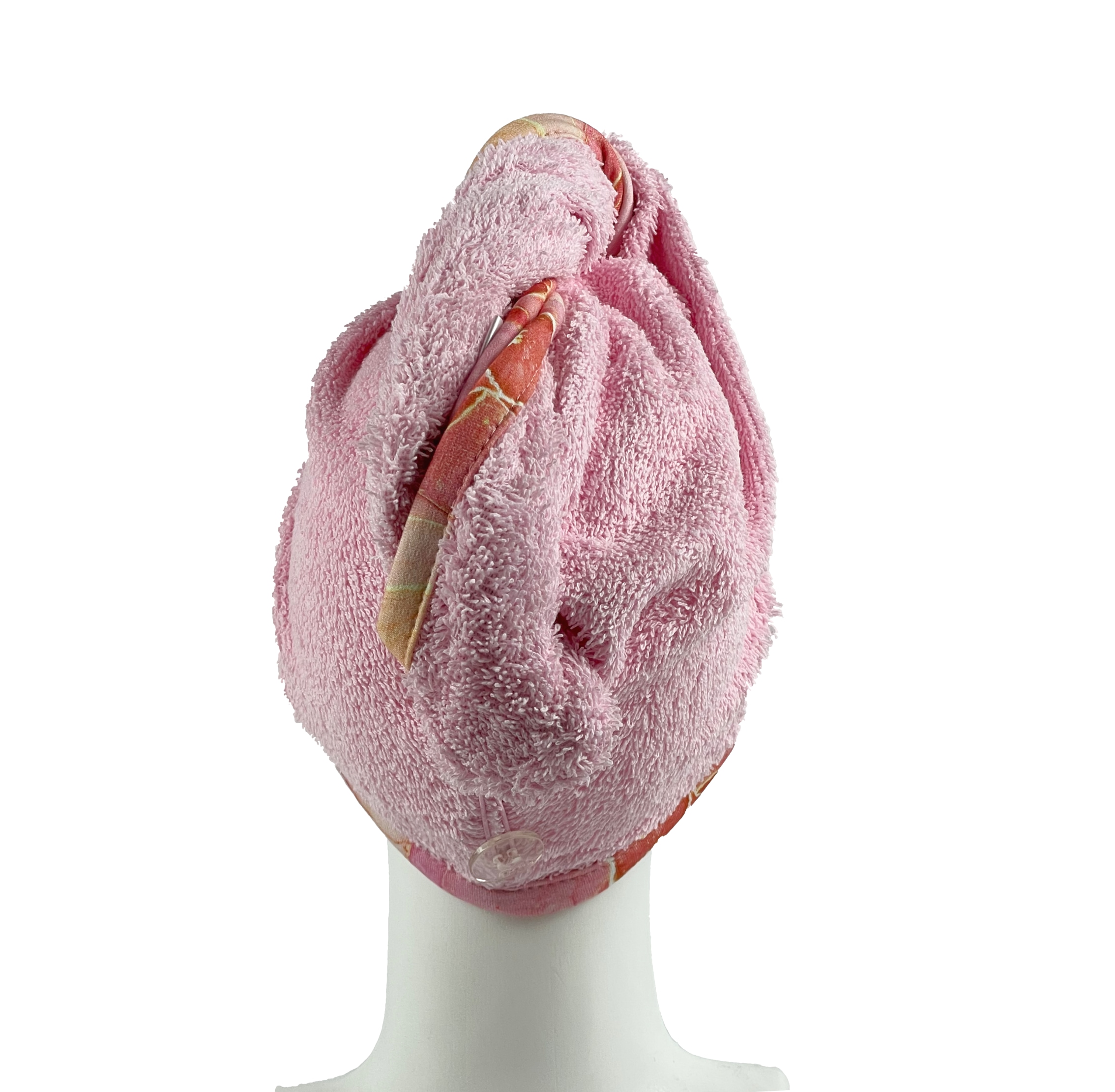 Turban na sušení vlasů růžový - split color