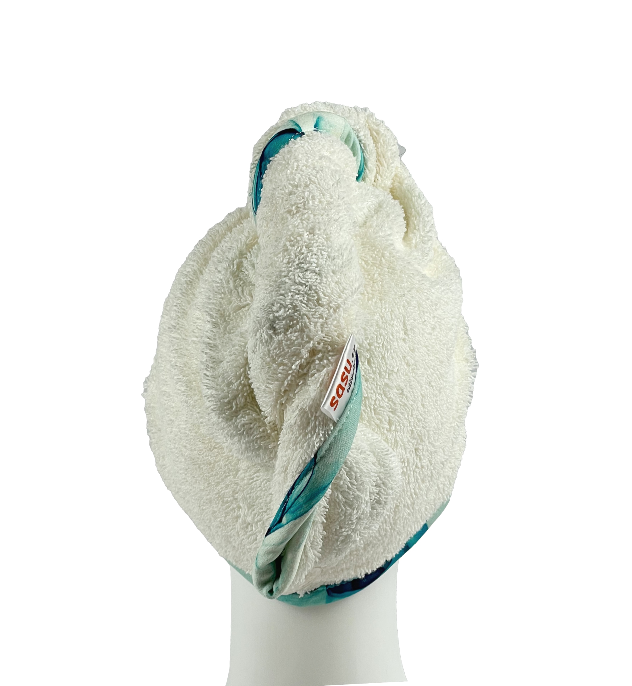 Turban na sušení vlasů krémový - split color