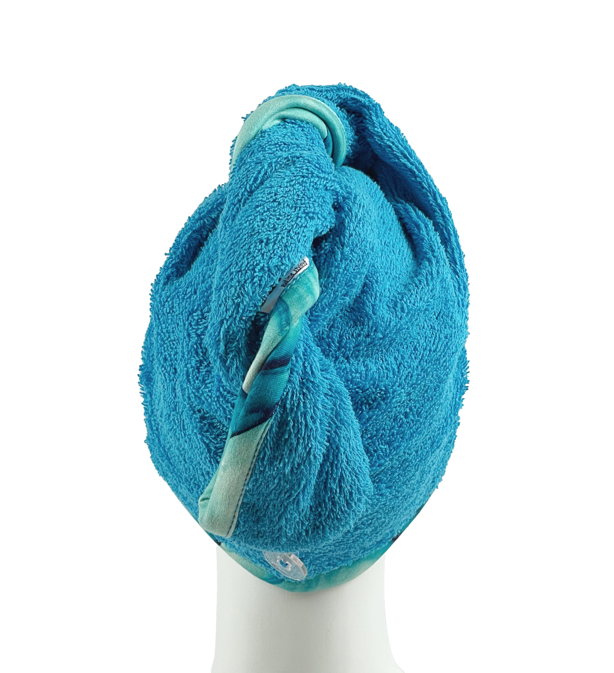 Turban na sušení vlasů tyrkysový - split color