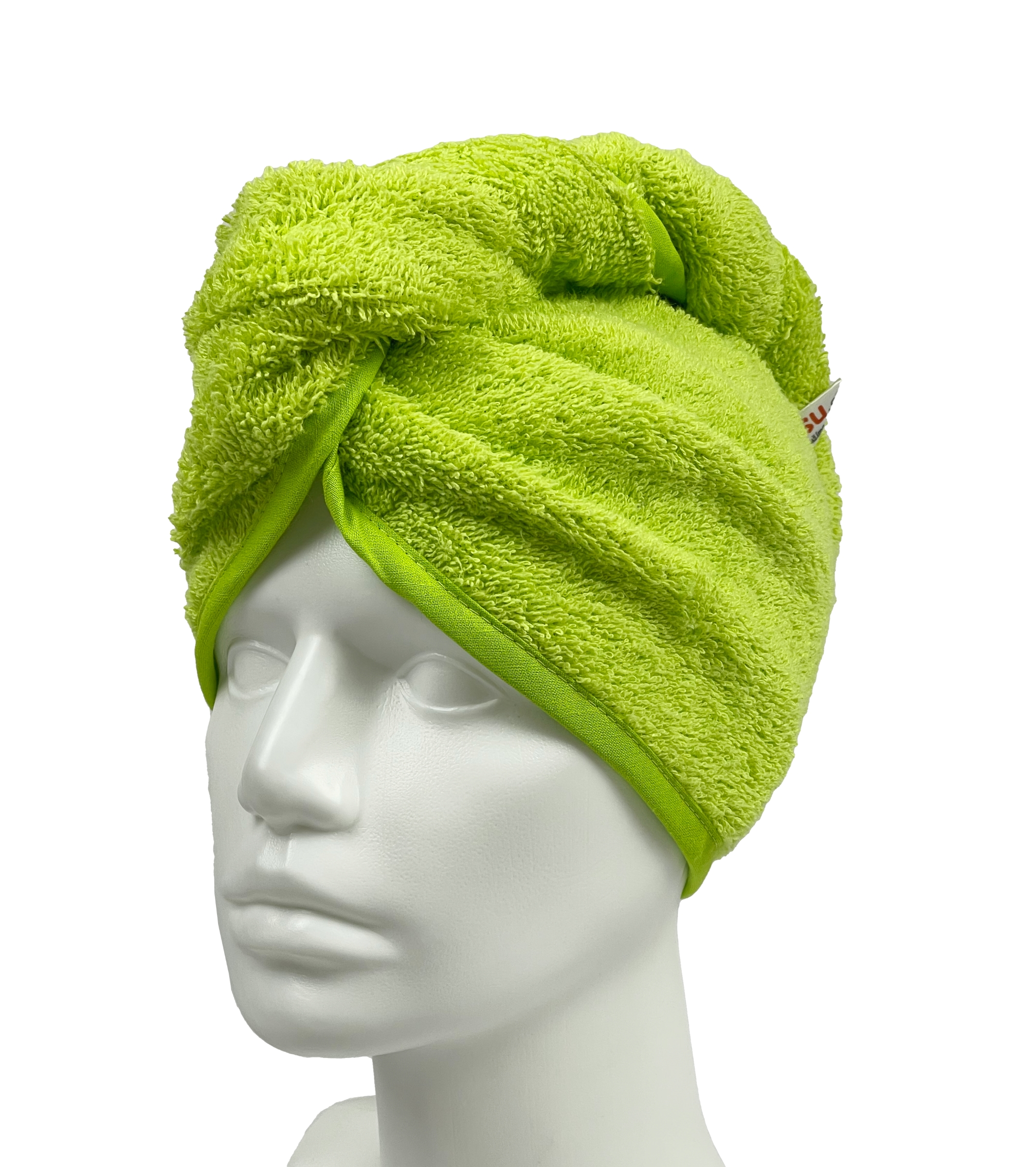 Turban na sušení vlasů neonově zelený