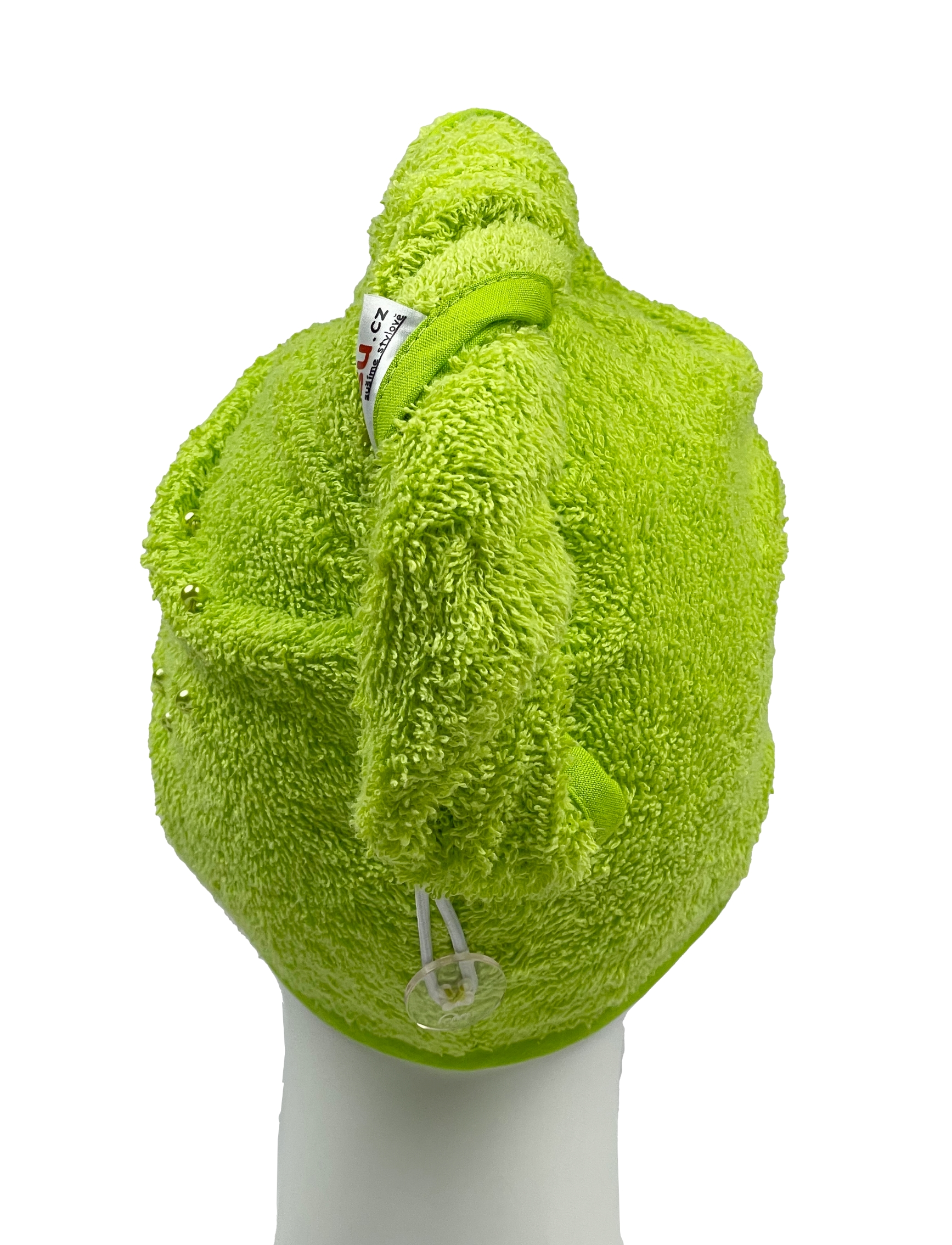 Turban na sušení vlasů neonově zelený