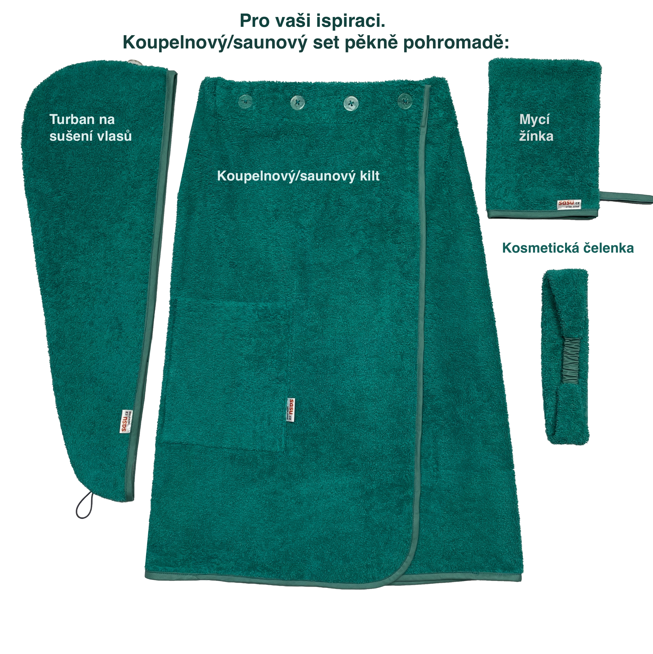 Dámský kilt do koupelny/sauny - petrolejový