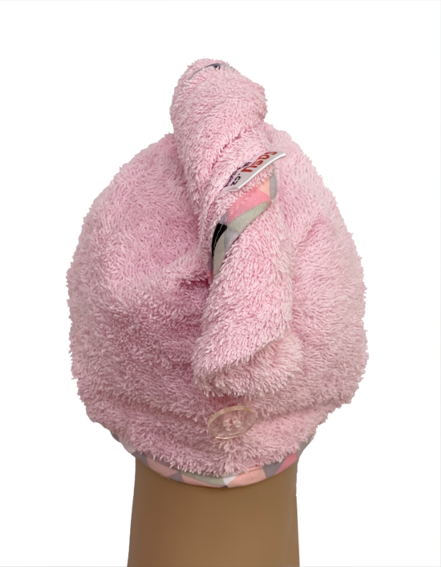 Turban na sušení vlasů růžový