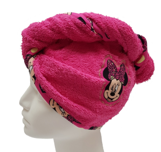 Turban na sušení cyklamenový s Minnie