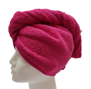 Turban na sušení vlasů cyklamenový