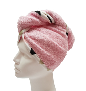 Turban na sušení vlasů růžový LUX
