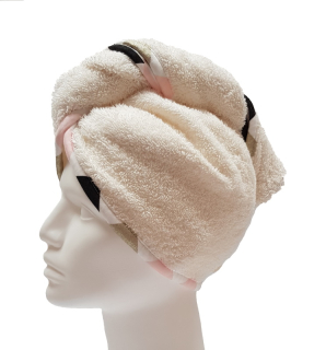 Turban na sušení vlasů krémový LUX