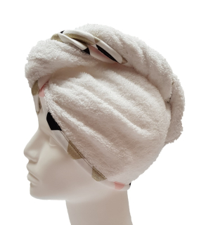 Turban na sušení vlasů bílý LUX