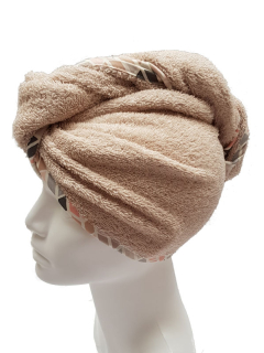 Turban na sušení vlasů béžový I