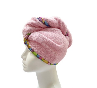 Turban na sušení vlasů růžový - Bubliny
