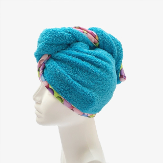 Turban na sušení vlasů tyrkysový - Bubliny