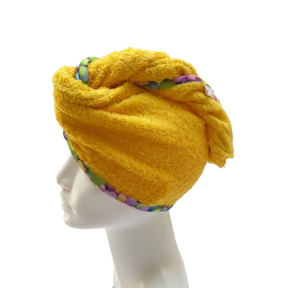 Turban na sušení vlasů žlutý - Bubliny