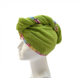 Turban na sušení vlasů zelený - Bubliny