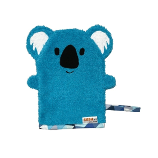 Dětská mycí žínka koala tyrkysová
