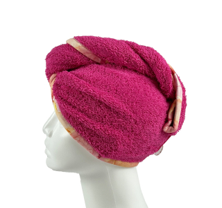 Turban na sušení vlasů cyklámenový - split color