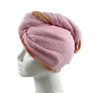 Turban na sušení vlasů růžový - split color