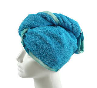 Turban na sušení vlasů tyrkysový - split color